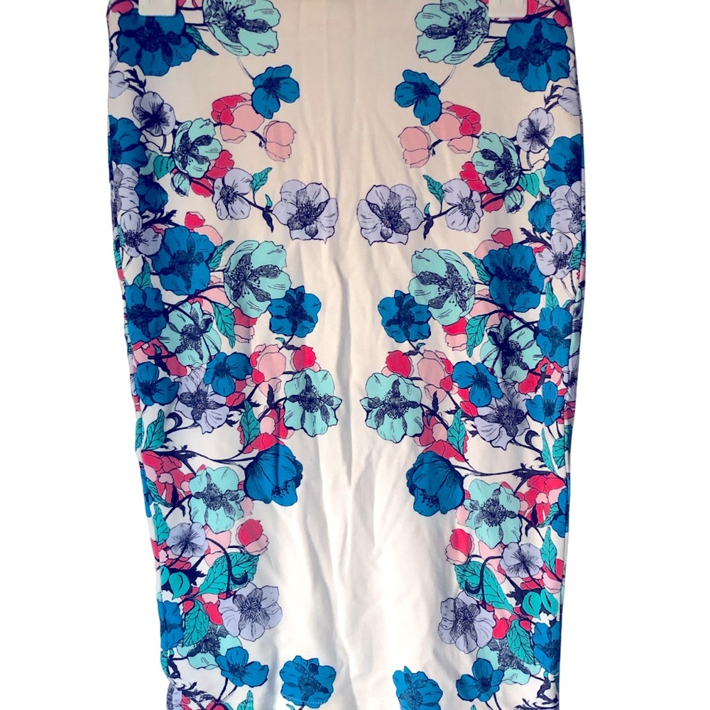 H&M Floral Pencil Skirt - Blue and Pink